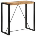 Mesa alta de bar madera maciza de mango rugoso 110x55x110 cm
