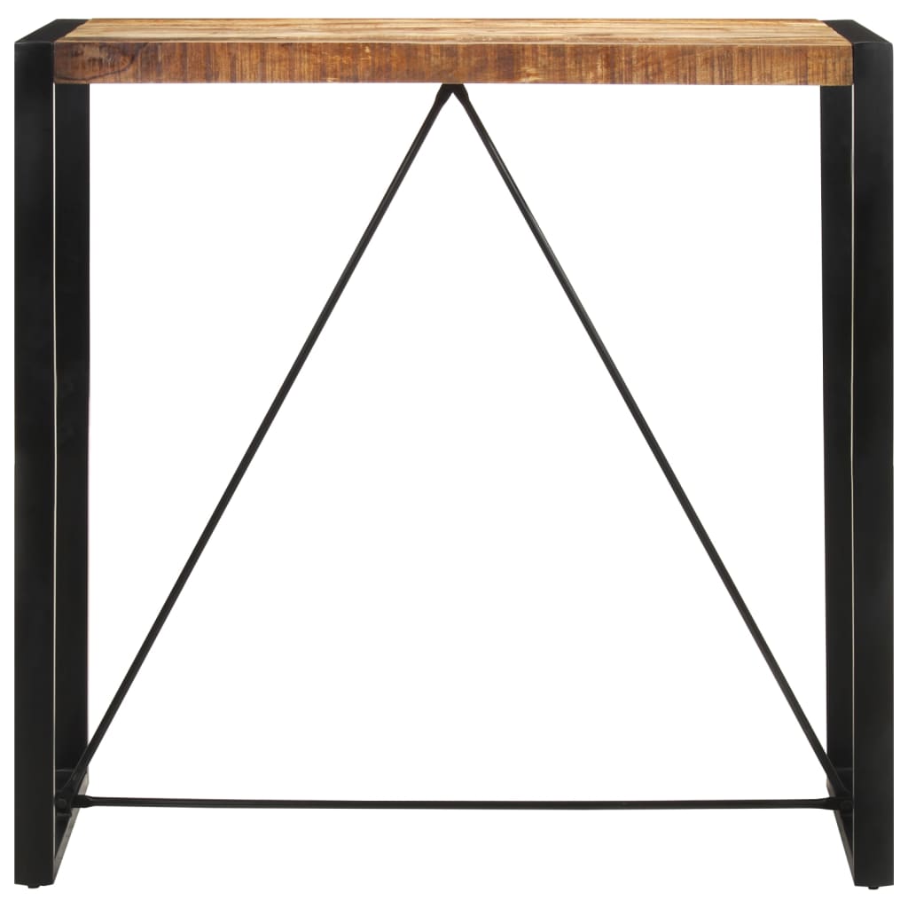 Mesa alta de bar madera maciza de mango rugoso 110x55x110 cm
