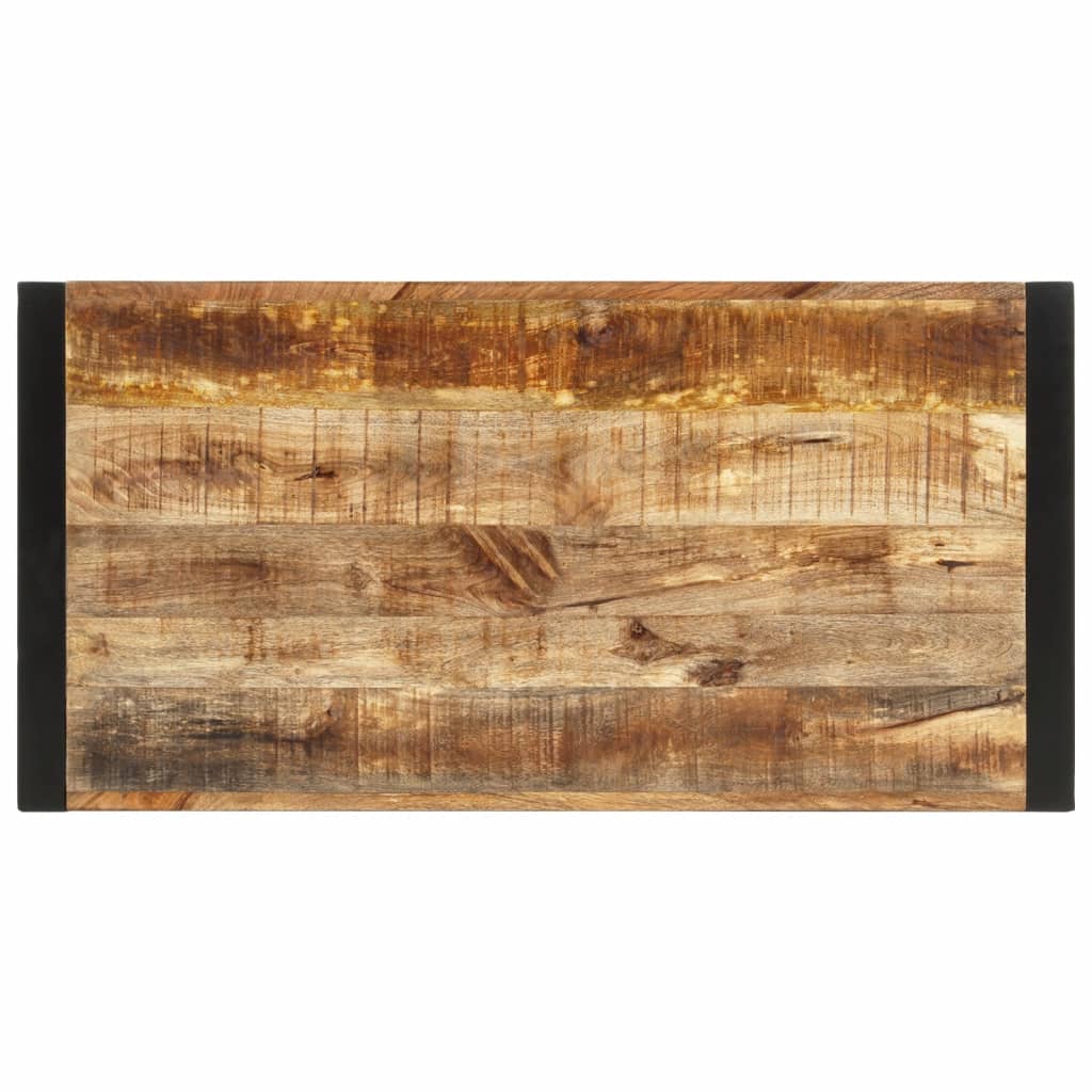 Mesa alta de bar madera maciza de mango rugoso 110x55x110 cm
