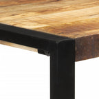 Mesa alta de bar madera maciza de mango rugoso 110x55x110 cm