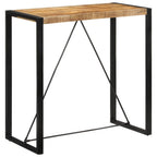 Mesa alta de bar madera maciza de mango rugoso 110x55x110 cm