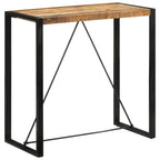 Mesa alta de bar madera maciza de mango rugoso 110x55x110 cm