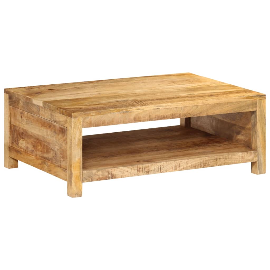 Mesa de centro de madera maciza de mango 80x55x40 cm