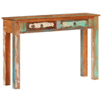 Mesa consola madera maciza reciclada 110x30x75 cm