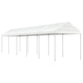Cenador con techo polietileno blanco 11,15x2,28x2,69 m