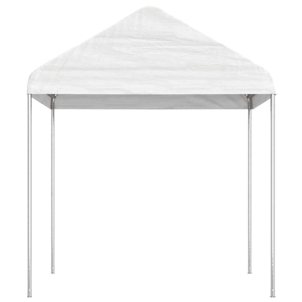 Cenador con techo polietileno blanco 11,15x2,28x2,69 m