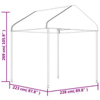 Cenador con techo polietileno blanco 11,15x2,28x2,69 m
