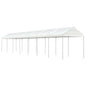 Gazebo com telhado em polietileno branco 11,15x2,28x2,69 m