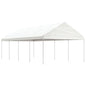 Gazebo com telhado em polietileno branco 11,15x2,28x2,69 m