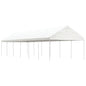 Gazebo com telhado em polietileno branco 11,15x2,28x2,69 m