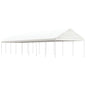 Gazebo com telhado em polietileno branco 11,15x2,28x2,69 m