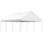 Gazebo com telhado em polietileno branco 11,15x2,28x2,69 m