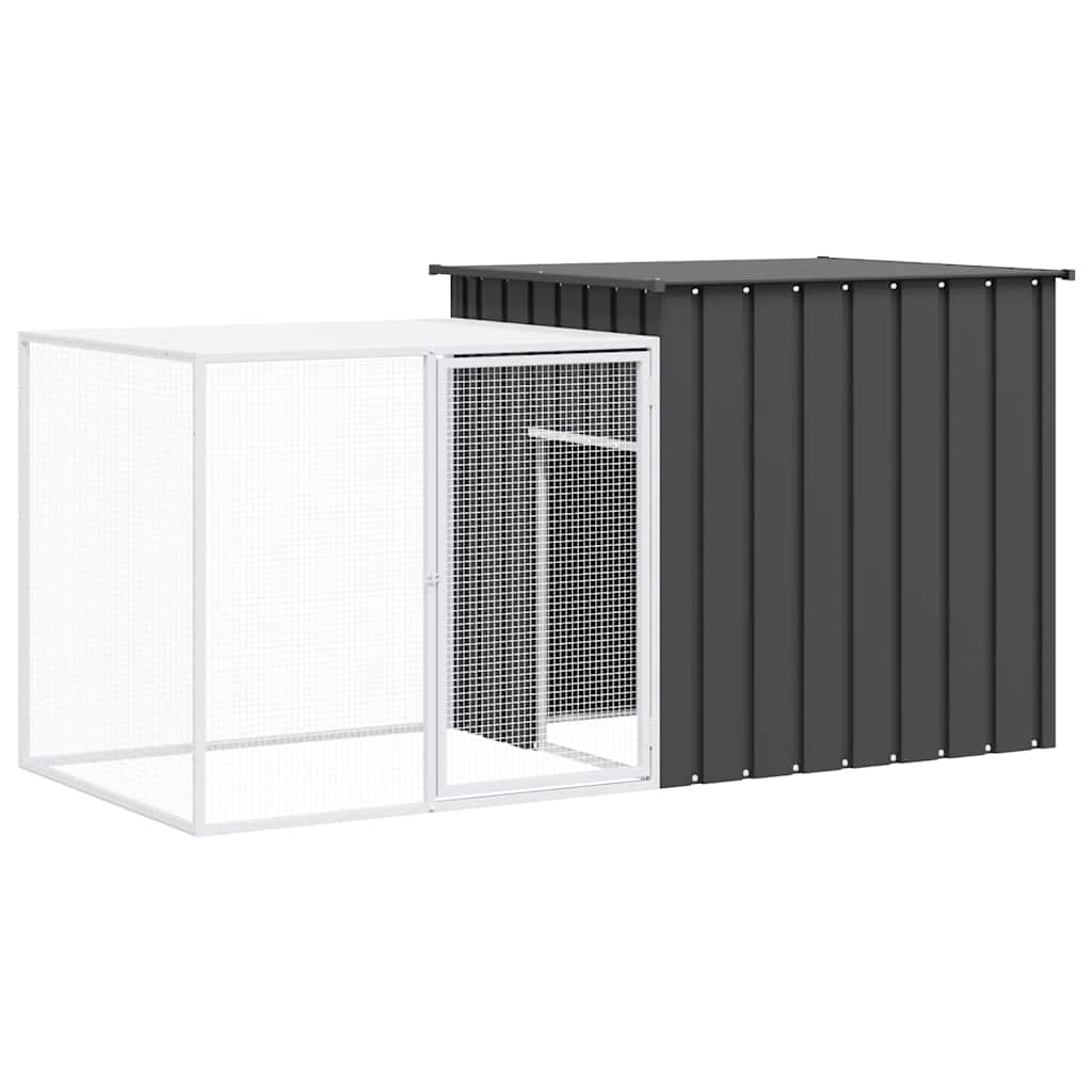Jaula de conejos acero galvanizado antracita 200x91x100 cm