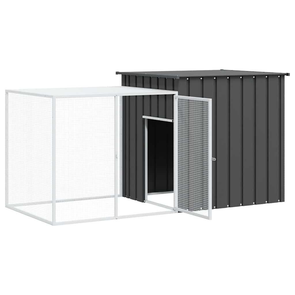Jaula de conejos acero galvanizado antracita 200x91x100 cm