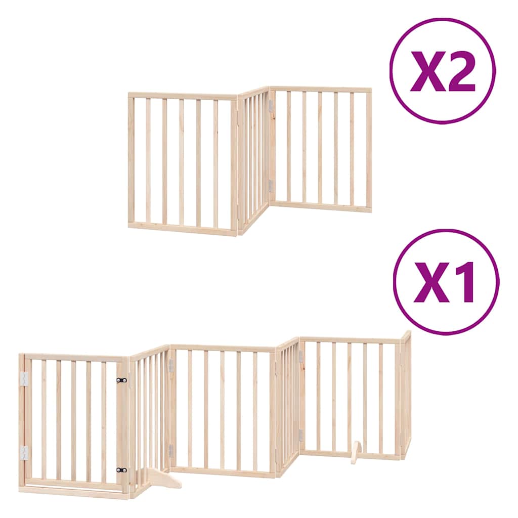 Puerta para perros plegable 12 paneles madera de álamo 600 cm