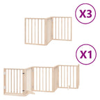 Puerta para perros plegable 15 paneles madera de álamo 750 cm