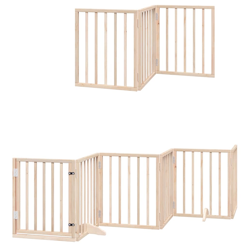 Puerta para perros plegable 15 paneles madera de álamo 750 cm