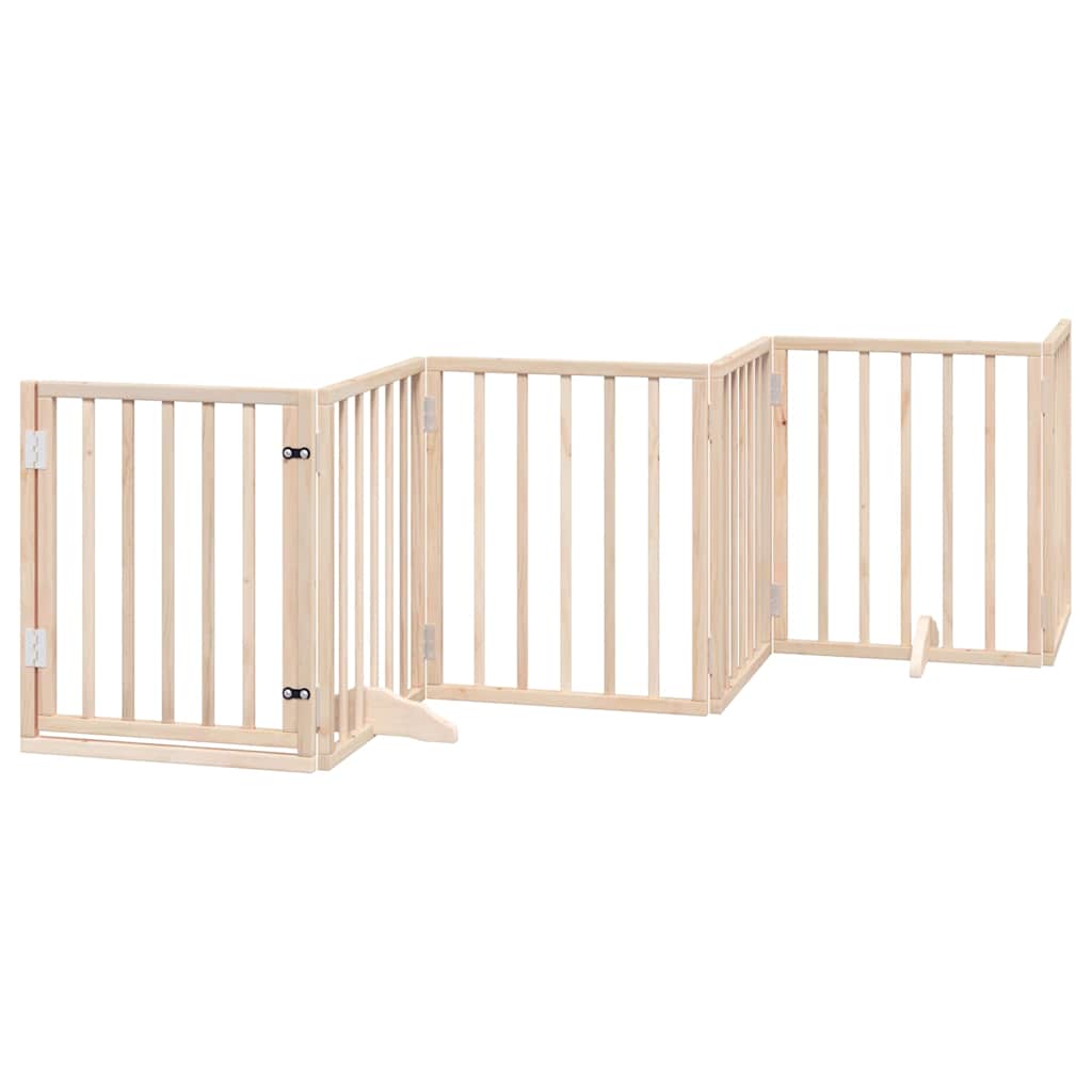 Puerta para perros plegable 15 paneles madera de álamo 750 cm