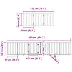 Puerta para perros plegable 9 paneles madera álamo blanca 450cm