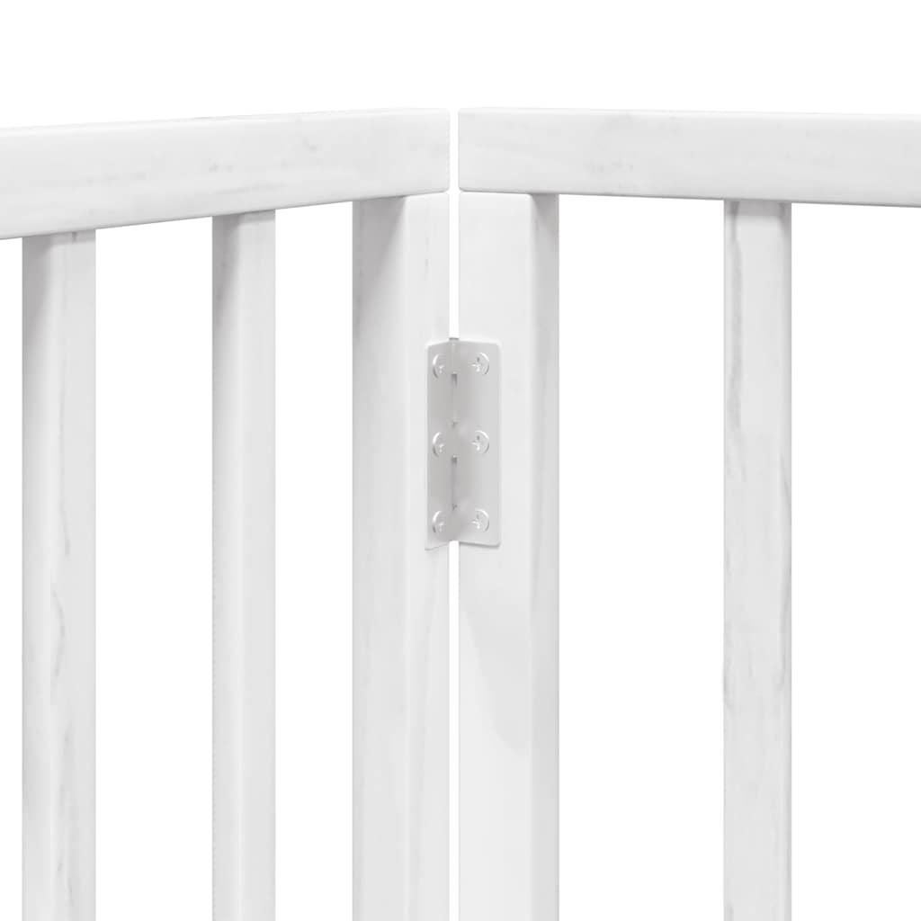 Puerta para perros plegable 9 paneles madera álamo blanca 450cm