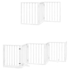 Puerta de perros plegable 15 paneles madera álamo blanca 750 cm
