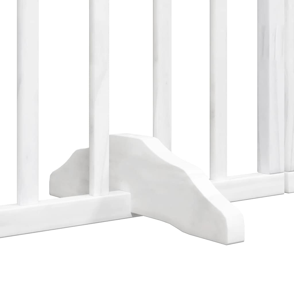 Puerta de perros plegable 15 paneles madera álamo blanca 750 cm