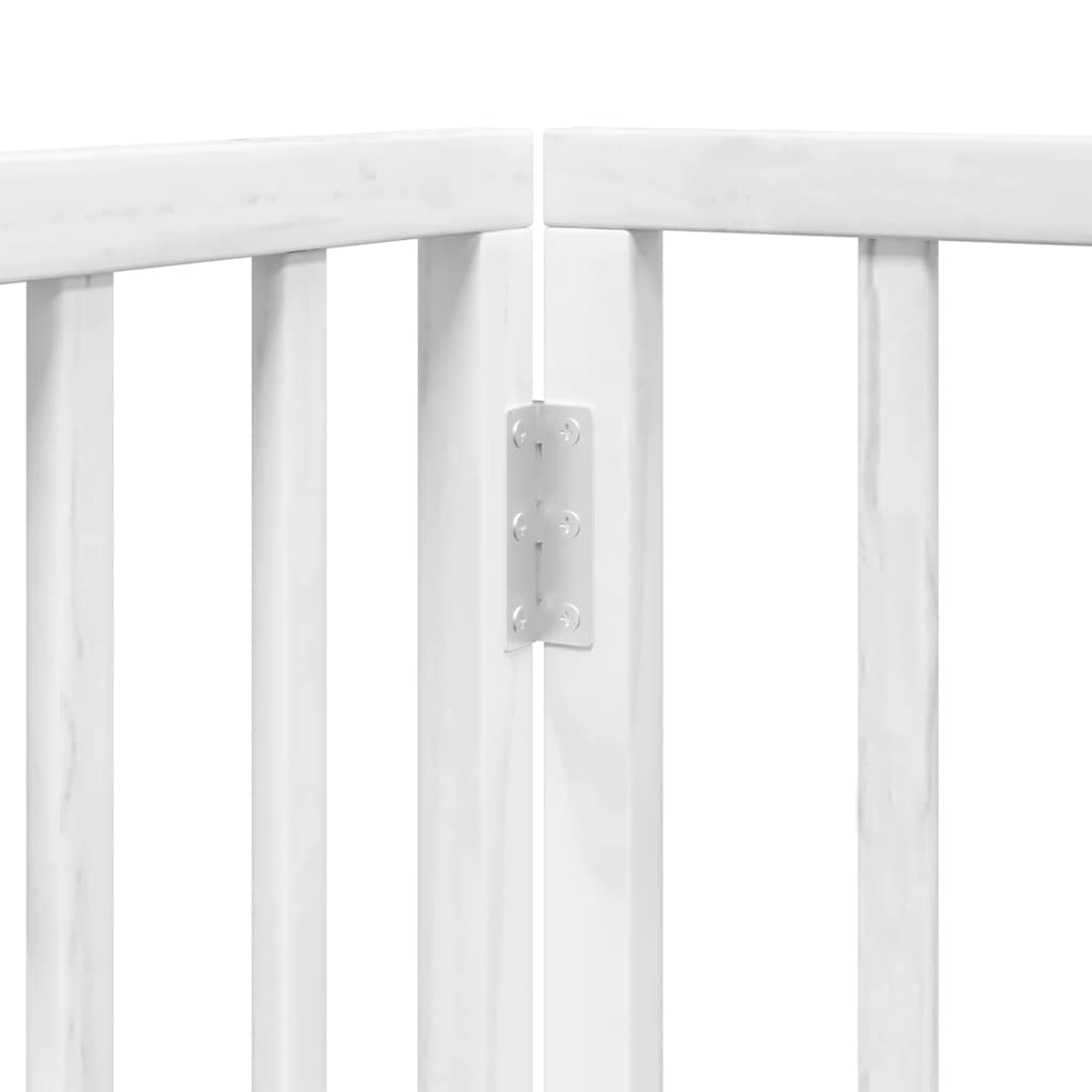 Puerta de perros plegable 15 paneles madera álamo blanca 750 cm