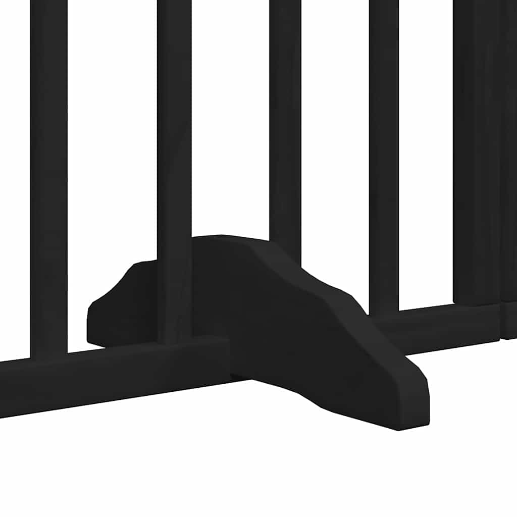 Puerta para perros plegable 9 paneles madera álamo negra 450 cm