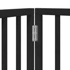 Puerta para perros plegable 9 paneles madera álamo negra 450 cm
