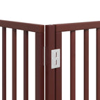 Puerta de perros plegable 9 paneles madera álamo marrón 450 cm