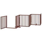 Puerta de perros plegable 12 paneles madera álamo marrón 600 cm