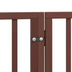 Puerta de perros plegable 12 paneles madera álamo marrón 600 cm