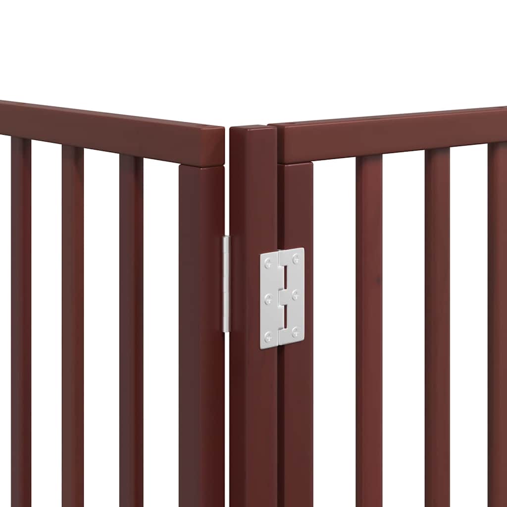 Puerta de perros plegable 12 paneles madera álamo marrón 600 cm