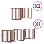 Puerta de perros plegable 15 paneles madera álamo marrón 750 cm
