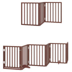 Puerta de perros plegable 15 paneles madera álamo marrón 750 cm