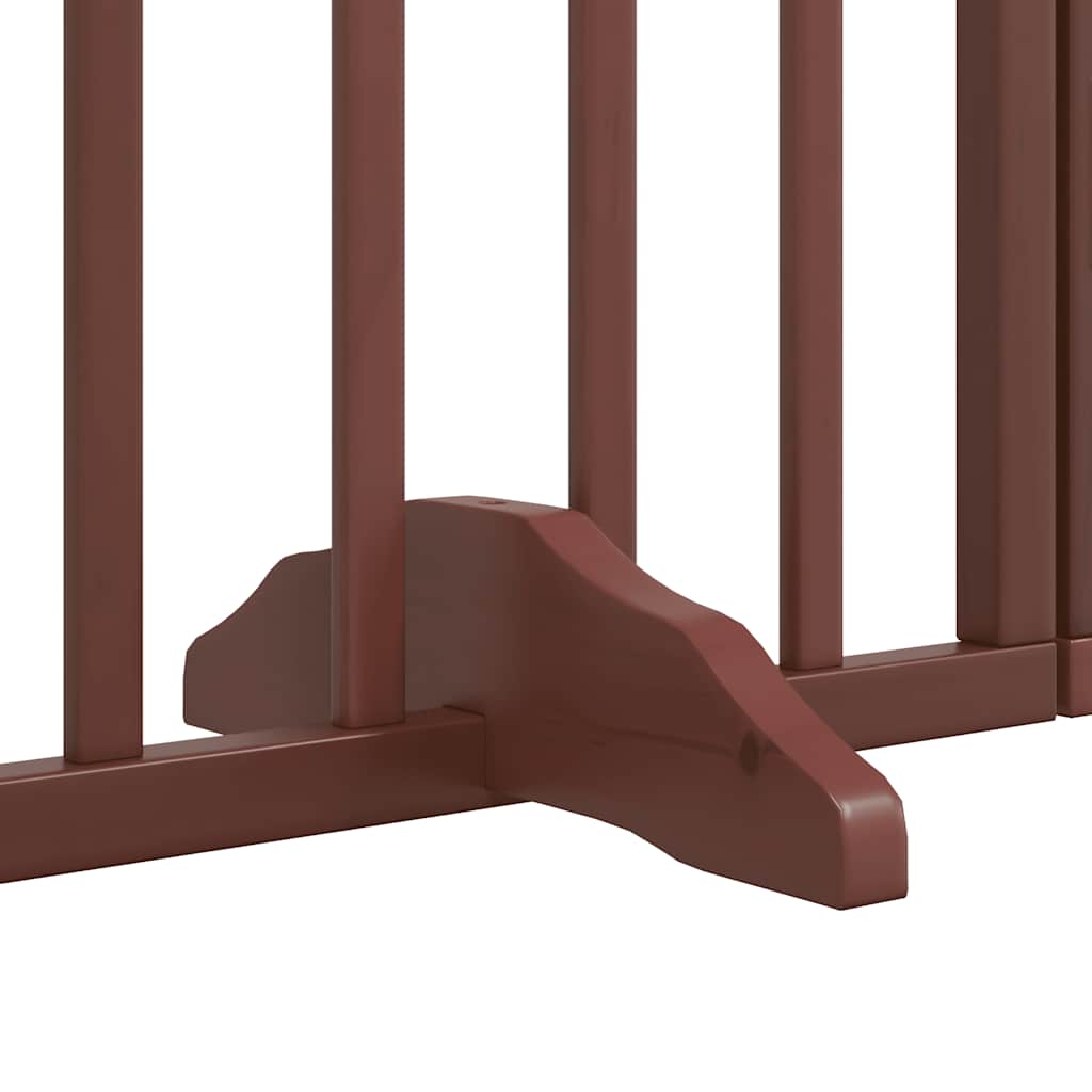 Puerta de perros plegable 15 paneles madera álamo marrón 750 cm