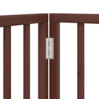Puerta de perros plegable 15 paneles madera álamo marrón 750 cm