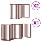 Puerta de perros plegable 12 paneles madera álamo marrón 600 cm