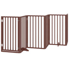 Puerta de perros plegable 12 paneles madera álamo marrón 600 cm