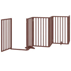 Puerta de perros plegable 12 paneles madera álamo marrón 600 cm
