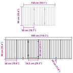 Puerta de perros plegable 12 paneles madera álamo marrón 600 cm