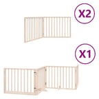 Puerta para perros plegable 8 paneles madera de álamo 640 cm