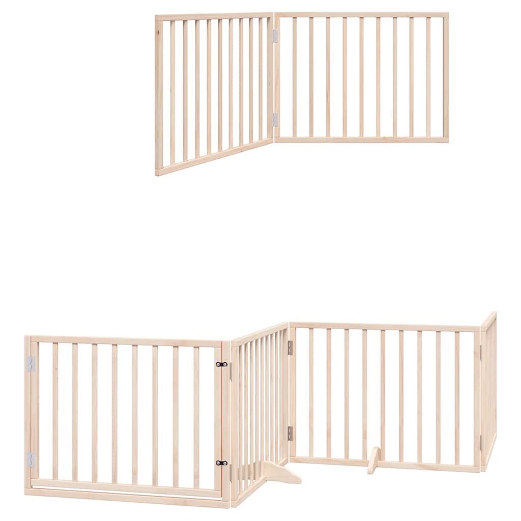 Puerta para perros plegable 8 paneles madera de álamo 640 cm