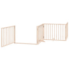 Puerta para perros plegable 8 paneles madera de álamo 640 cm