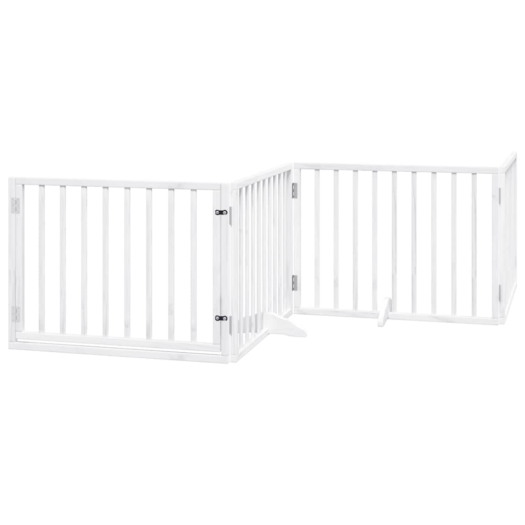 Puerta de perros plegable 10 paneles madera álamo blanca 800 cm