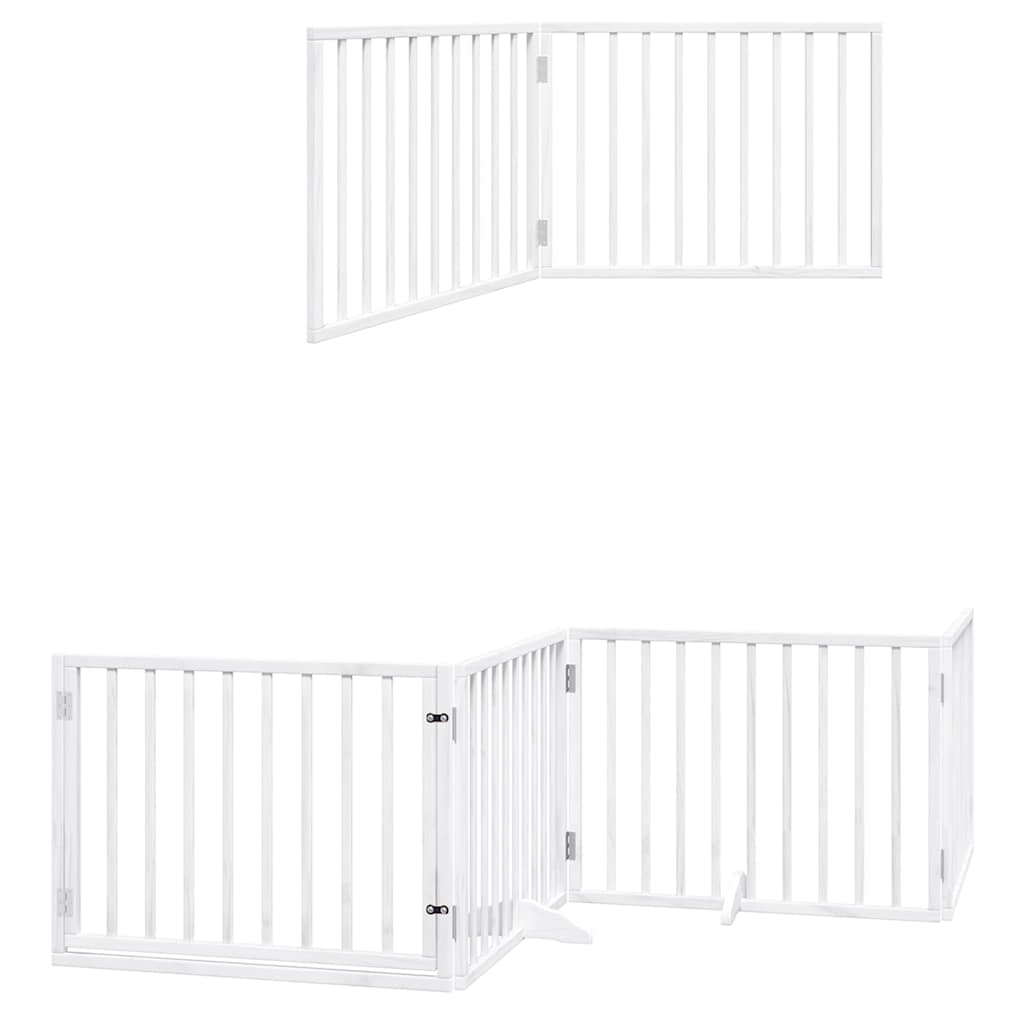 Puerta de perros plegable 10 paneles madera álamo blanca 800 cm