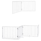 Puerta de perros plegable 10 paneles madera álamo blanca 800 cm
