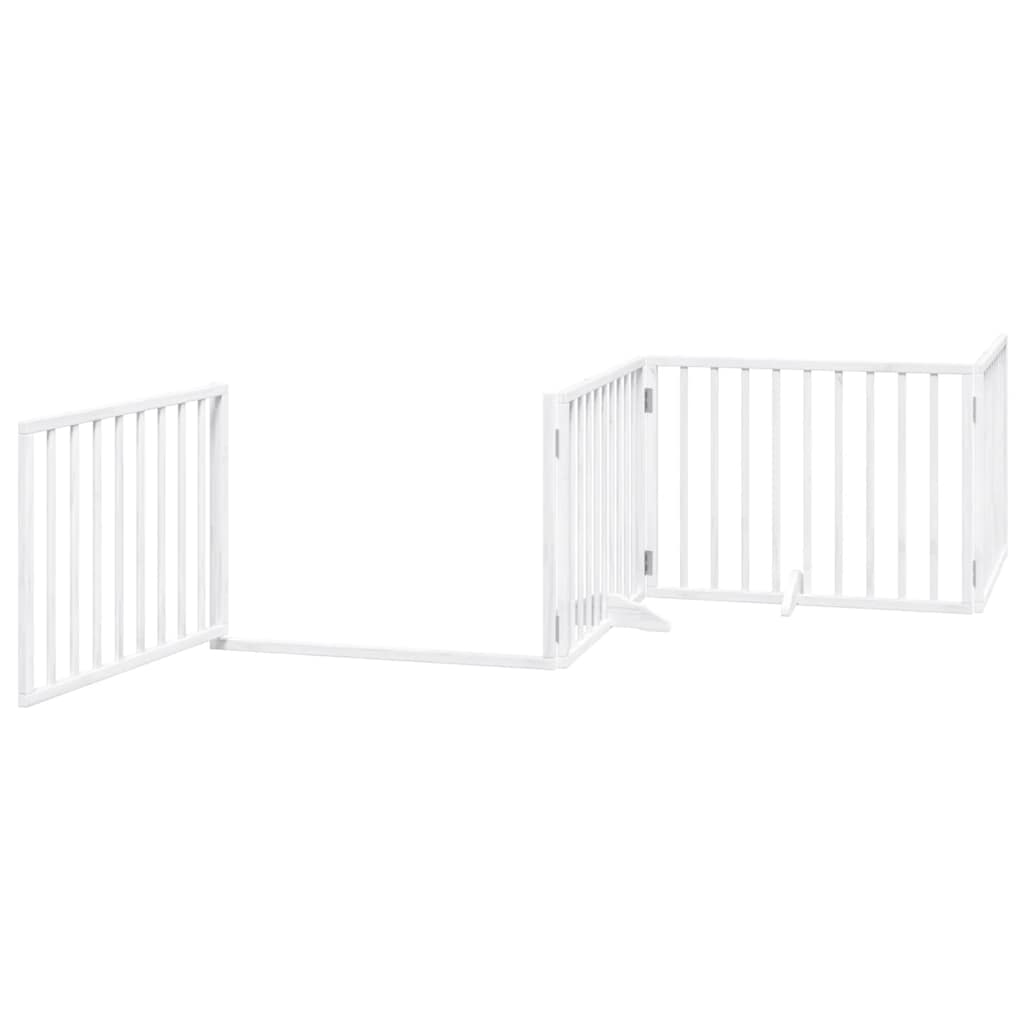 Puerta de perros plegable 10 paneles madera álamo blanca 800 cm