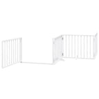 Puerta de perros plegable 10 paneles madera álamo blanca 800 cm