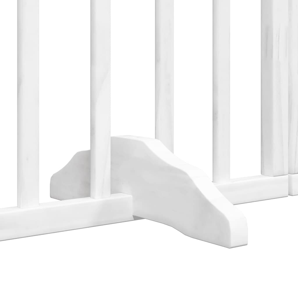 Puerta de perros plegable 10 paneles madera álamo blanca 800 cm